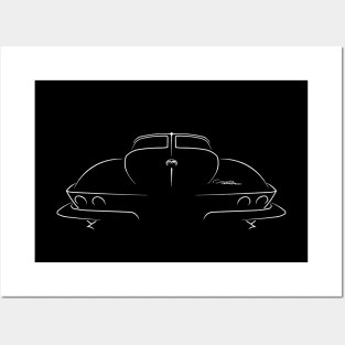 1963 Chevy Corvette Stingray - rear stencil, white Posters and Art